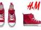 wysokie trampki czerwone H&amp;M 30 dziewczynki