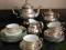 Posrebrzany porcelanowy serwis
