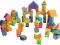 Zestaw 50 kolorowych klocków drewnianych