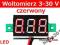 Woltomierz cyfrowy LED 3-30V DC czerwony