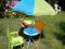 stolik ogrodowy krzesełka parasol dla dzieci