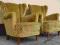MIODOWO ZŁOTE FOTELE USZAKI STAN BDB