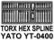 BITY TORX SPLINE XZN HEX 40 SZTUK YATO 0400 [D999