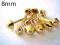 Ćwieki pukle złote grzybki **20szt** 8mm wąsami