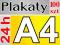 A4 PLAKATY 135g 100szt DRUK 24h Plakat A0 A1 A2 A3