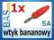 Wtyk bananowy 5A - czerwony _ #14180