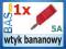 Wtyk bananowy 5A - czerwony _ #14178