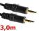 Kabel przewód Jack - Jack 3,5mm Stereo GOLD - 3m