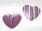 BROSZKA SERCE KLIPS FIOLET PASKI MALOWANA RĘCZNIE