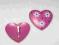 BROSZKA SERCE KLIPS RÓŻOWA MALOWANA RĘCZNIE