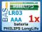 Bateria PHILIPS LongLife LR03 _  AAA R03 _ 1,5V