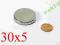 MAGNES NEODYMOWY WALCOWY 30x5 MAGNESY NEODYMOWE