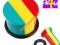 pl17 PLUG 3mm Kolczyk piercing Jamajka Rasta Tunel