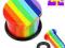 pl18 PLUG 12mm Kolczyk w uchu RAINBOW paski Tunel