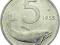 WŁOCHY 5 LIRÓW 1955 ROK RYBA