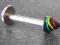 Kolczyk do wargi LABRET Rasta Reggae Jamajka