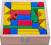 KLOCKI DREWNIANE W SKRZYNCE 50 ELEMENTÓW KOLOROWE