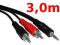 KABEL JACK 3,5mm - 2 x RCA CHINCH 3m