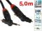 KABEL OPTYCZNY obrotowe wtyki TOSLINK i JACK  5,0m