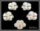 GUZIKI koraliki ORCHIDEA ~ BIAŁE lub ECRU ~ 5szt