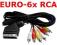 Przewód kabel EURO SCART -6x RCA DVB-T  DVD - 1,5m