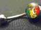 Kolczyk kolczyki do pępka piercing RASTA LEW JUDY