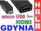 Adapter kabel MHL micro USB HDMI Samsung HTC SONY-