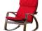 IKEA POANG Krzesło bujane, średnioczerwony 3 wzory