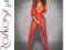 OBSESSIVE Bodystocking F200 czerwony rozm S/M