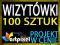 WIZYTÓWKI 100 sztuk + PROJEKT GRATIS