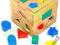 DREWNIANA KOSTKA EDUKACYJNA WKŁADANKA SORTER EKO