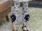 GRANATOWE LEGGINSY KWIATEK TUTU CYRKONIE 98/104