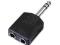 Adapter  jack 6,3mm/2x gniazdo Jack 6,3mm VIVANCO