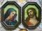 IKONA 2 sztuki stary święty obrazek  SZYBA METAL