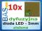 Dioda LED 5mm zielona DYFUZYJNA - 10 sztuk