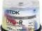 TDK DVD-R 4,7GB MATT DO NADRUKU CAKE 50 SZTUK