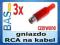 Gniazdo na kabel _ cinch RCA _ czerwony _ 3szt