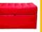 Pufa pikowana otwierana skrzynia CZERWONA 80x40