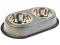 MISKI METALOWE NA STOJAKU 2x0,75l TX-24862