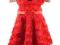 Czerwona piękna sukienka tiulowe różyczki 110-116