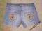 Śliczne krótkie spodenki ZARA z haftami roz.140.