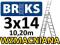 POLSKA DRABINA ALUMINIOWA BRIKS 3x14 +FS+GRATISY