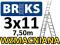 POLSKA DRABINA ALUMINIOWA BRIKS 3x11 +FS+GRATISY