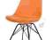 Krzesło Gina Pomarańczowe Nogi Metalowe Czarne