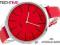 Duży Wyraźny Zegarek Na Cienkim Pasku - Czerwony