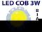 MODUŁ COB 3W DIODA LED 12V 300mA BIAŁA 310lm 25SZT