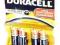 BATERIE DURACELL AA LR6 4 SZT PALUSZKI ALKAICZNE