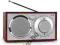 Radio retro OneConcept Wiśniowe AM / FM chrom HIT