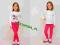 Ocieplane legginsy leginsy getry różowe r.98
