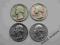 4 szt. Quarter Dollar USA - 25 centów - srebro.